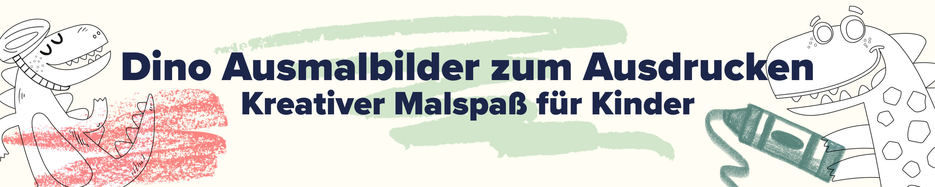 Dino Ausmalbilder zum Ausdrucken Header