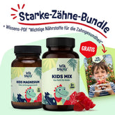 Vitasauri Starke-Zähne-Bundle für Kinder mit Kids Mix, Kids Magnesium und gratis Wissens-PDF zu wichtigen Nährstoffen für die Zahngesundheit