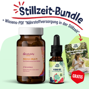 Übersicht Stillzeit-Bundle mit Mama Multi, Kids D3 und gratis PDF "Nährstoffversorgung in der Stillzeit"