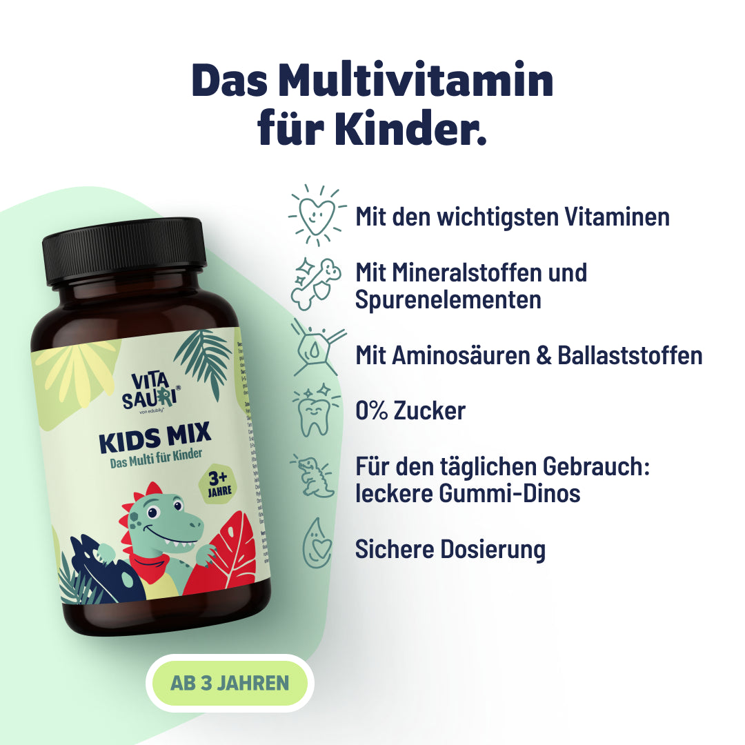 Multivitamin für Kinder mit Vitaminen, Mineralstoffen und Aminosäuren