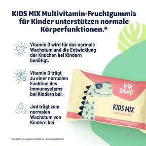 Kids Mix Multivitamin für Kinder mit Vitamin D und Jod zur Unterstützung normaler Körperfunktionen wie Wachstum und Immunsystem