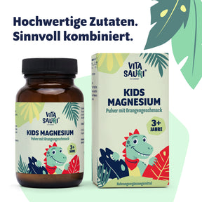 Kinder Magnesium Pulver mit Orangengeschmack – Vitasauri Kids Magnesium